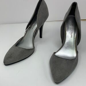 Christian Siriano for Payless Grey suede Heels size 7 1/2 4” stiletto heel